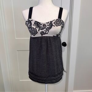 Floral Black and Gray tank top lululemon